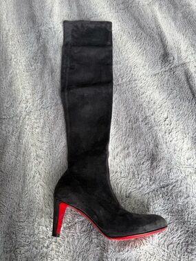 Christian Louboutin Veau Velours Alta Top 70 over the knee boots